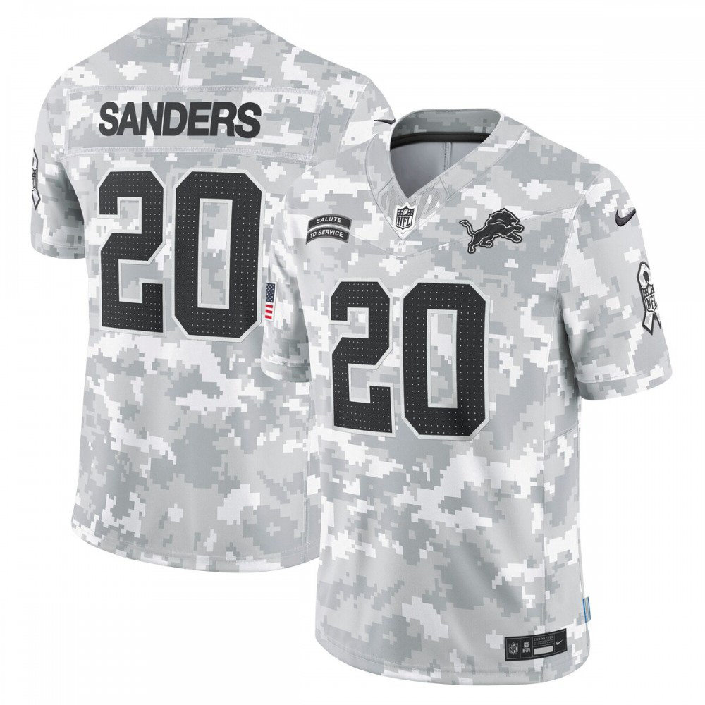 Barry Sanders Detroit Lions Nike 2024 Salute to Service Retired Player Limited Jersey - Arctic Camo-GridironStore